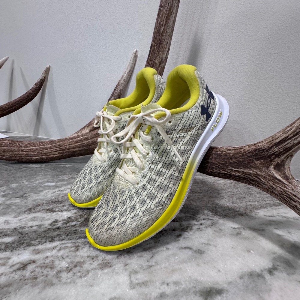 Under Armour Flow Velociti Wind Running Shoes Yellow Grey White Sneakers